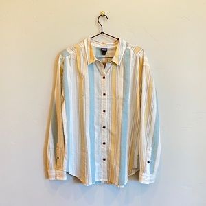 PATAGONIA Lightweight A/C Boyfriend Button Stripe